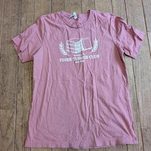 Women's Canvas Finer Things Club Pink Tshirt From The Office Size Large